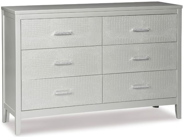 Signature Design by Ashley® Olivet 5-Piece Silver Queen Panel Bed Set-3