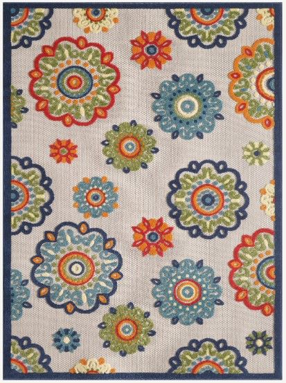 KAS Rugs Calla Ivory Suzani 5'x7' Area Rug-0
