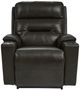 La-Z-Boy® Neo Charcoal Leather Power Rocking Recliner with Headrest and Lumbar-1