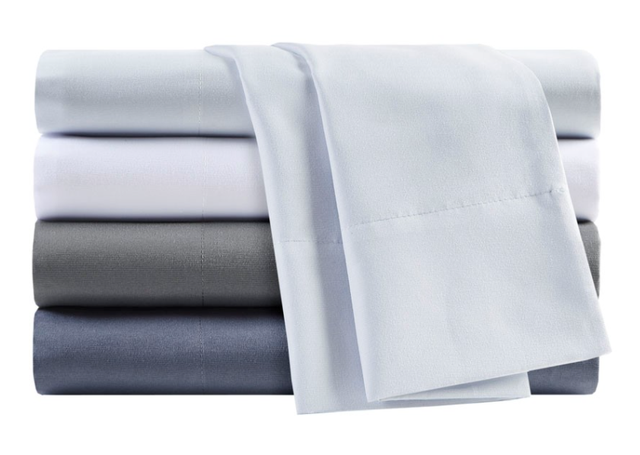 Olliix by Clean Spaces Charcoal Infused Charcoal Full Solid Microfiber Sheet Set-1