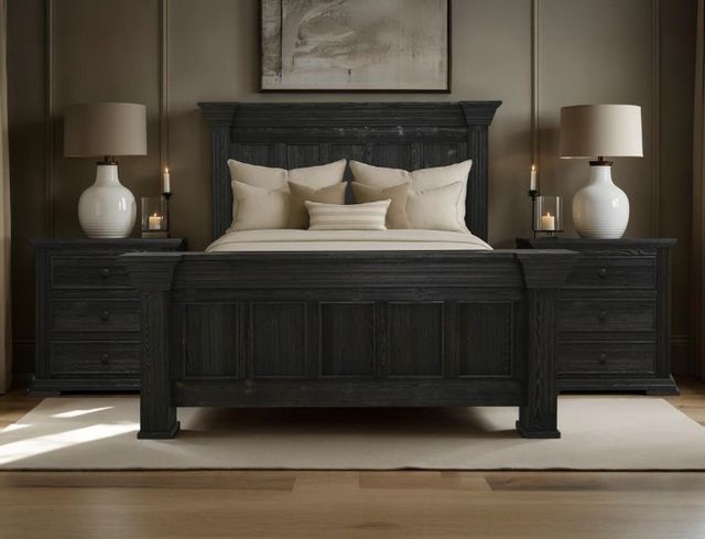 International Furniture Direct Terra Dark Black Nightstand-1