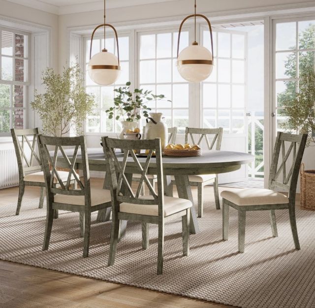 Jofran Inc. Telluride 7-Piece Beige/Driftwood Dining Set-1