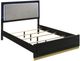 Coaster® Caraway Black/Light Gray Queen Upholstered Panel Bed-1