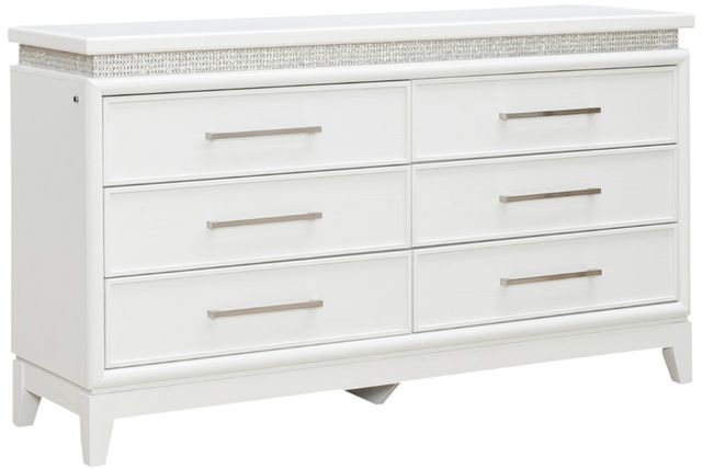 Liberty Furniture Reflections Pearl White 6-Drawer Dresser-0