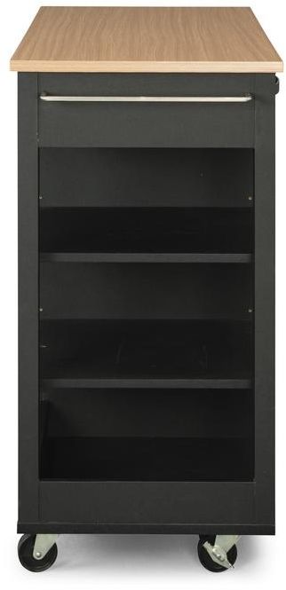 homestyles® Storage Plus Black Kitchen Cart-3