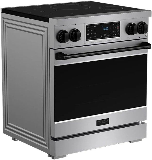 Thor Kitchen® Gordon Ramsay Collection 30" Stainless Steel Pro Style Induction Range with Tilt Panel Touch Control and Black Trim-2