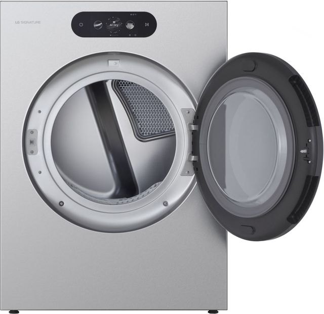 LG SIGNATURE 9 Cu. Ft. Brushed Platinum Steel Front Load Gas Dryer-4