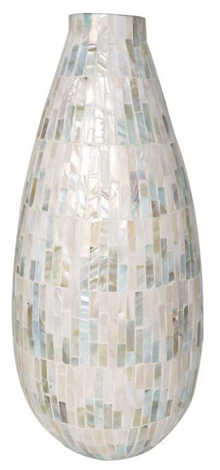 Deco Marche White 19" Mother of Pearl Vase-2