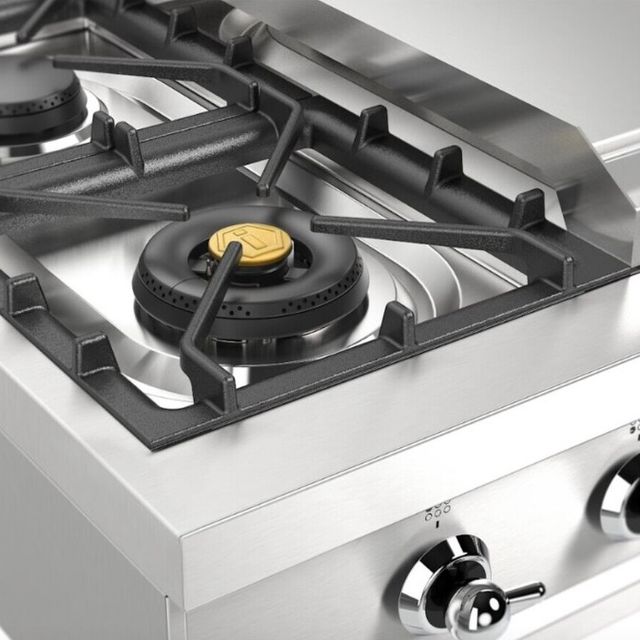 Ilve Nostalgie II 36” Stainless Steel Gas Rangetop with 6 Burners, Griddle and Chrome Trim-4