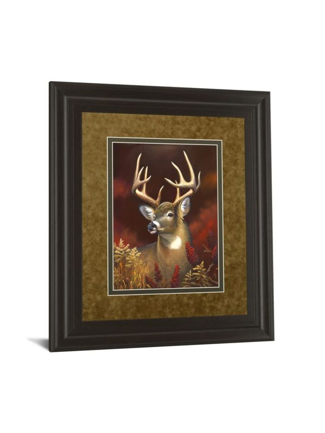 Classy Art “Deer Portrait” By Leo Stans Red 34 in. x 40 in. Double Matted Framed Print Wall Art-2