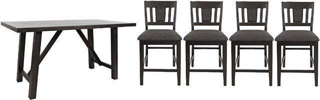 Jofran Inc. American Rustics 5-Piece Brown Trestle Counter Table Set