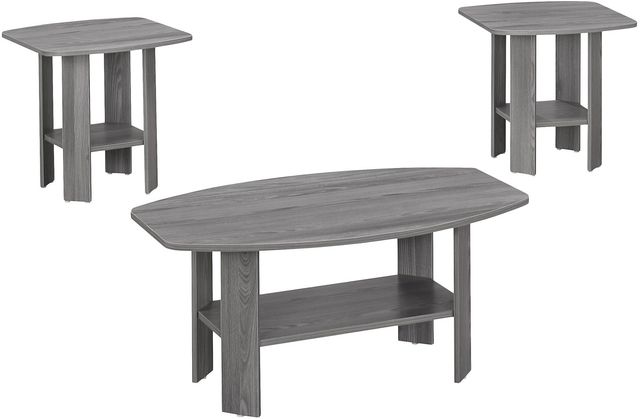 Monarch Specialties Inc. 3 Piece Grey Table Set-0