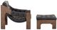 Four Hands Halston Heirloom Black/Terra Brown Chair and Ottoman Set-2