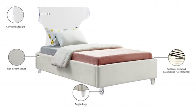 Meridian Furniture Ghost Cream Twin Panel Bed-3