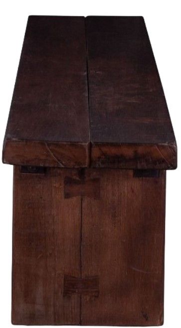 Home Trends & Design Barnwood Slabs Jacobean Brown Bench-2