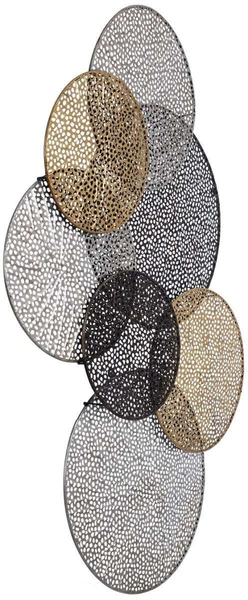 Harp & Finial® Sahara Gold/Iron/Silver Metal Art Disk Wall Sculpture-2