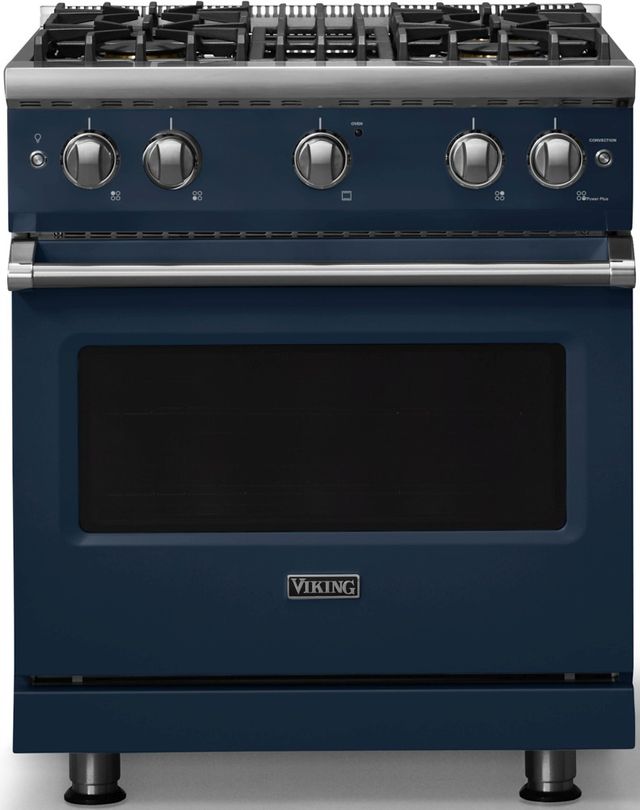 Viking® 5 Series 30" Slate Blue Pro Style Gas (LP) Range with Polished Chrome Trim-0