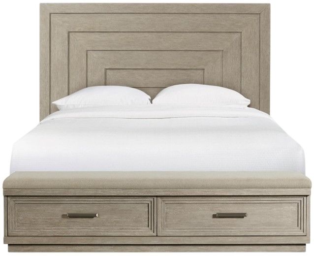 Riverside Furniture Cascade Dovetail Queen Upholstered Storage Panel Bed-0