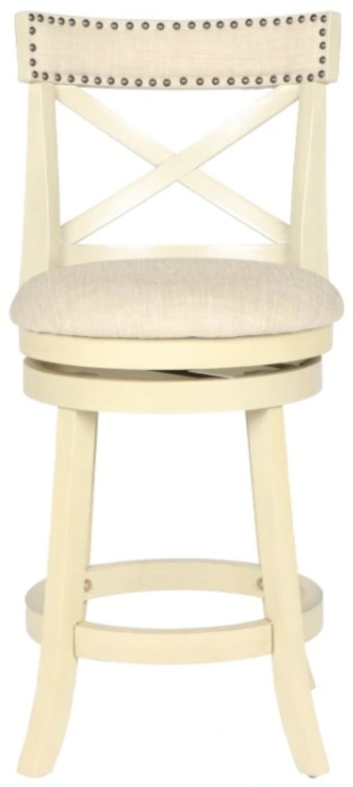 New Classic® Home Furnishings York White Swivel Counter Stool-2