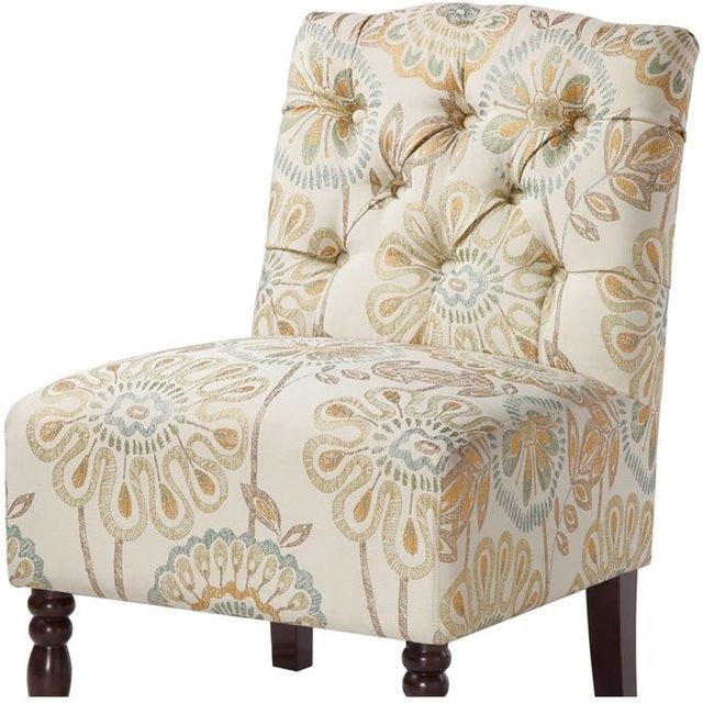 Olliix by Madison Park Cream Multi Lola Tufted Armless Chair-3