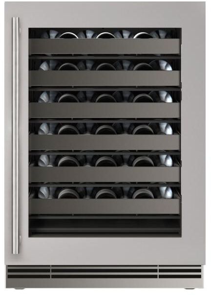 U-Line®  Home Collection 24" 5.1 Cu. Ft. Stainless Steel Wine Refrigerator with Glass Door-1