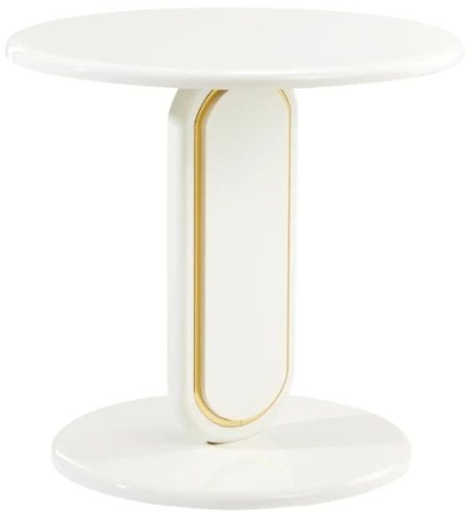 Michael Amini® Sassani Gold/Pearl White End Table-0