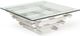 VIG Furniture Modrest Upton Clear/Stainless Steel Modern Square Coffee Table-0