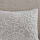 Olliix by Madison Park 3 Piece Grey/White Full/Queen Veronica Tufted Cotton Chenille Floral Duvet Cover Set-5