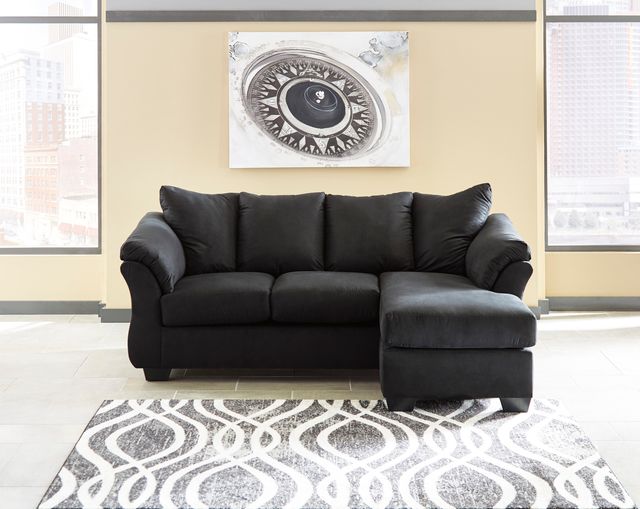 Signature Design by Ashley® Darcy Black Chaise Sofa-1