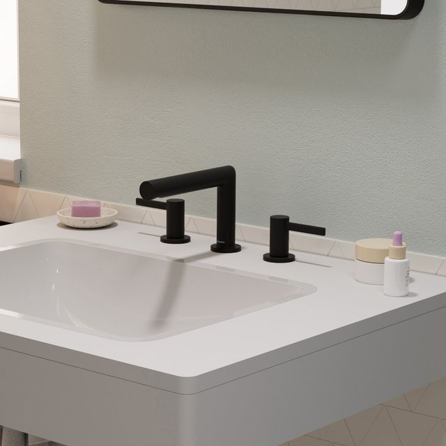 Hansgrohe Zesis S Matte Black Widespread Faucet 3.9" with Pop-Up Drain-1