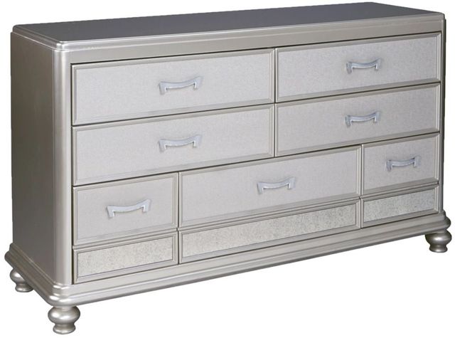 Signature Design by Ashley® Coralayne 2-Piece Silver King Sleigh Bed Set-2