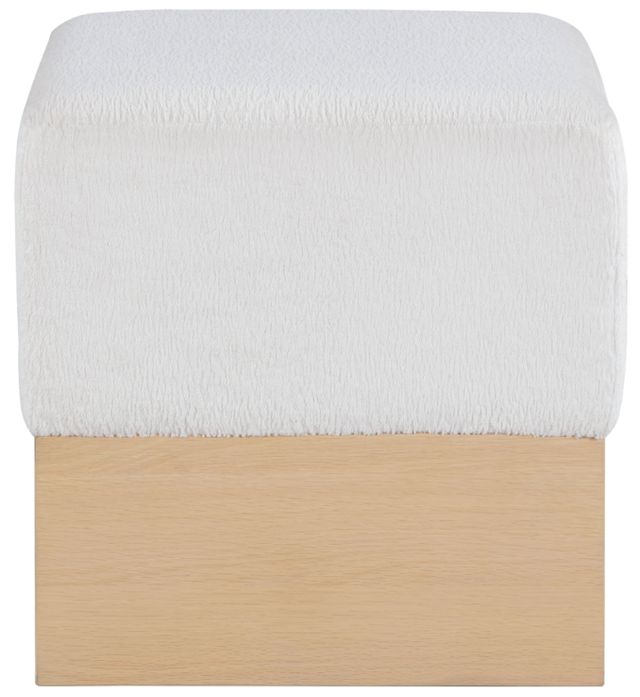 Meridian Furniture Havre Cream/Natural Upholstered Ottoman-2