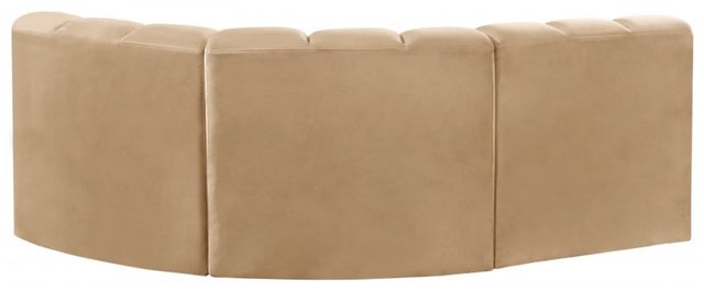 Meridian Furniture Arc 3-Piece Camel Velvet Sectional-3