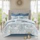 Olliix by Madison Park Blue California King Isla 8 Piece Cotton Printed Reversible Comforter Set-0
