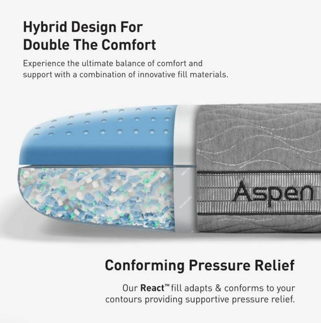 BEDGEAR® Aspen 1.0 Performance® Dual Comfort King Bed Pillow-3