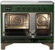 Ilve® Majestic III 40" Emerald Green Pro Style Induction Range with Triple Glass Door and Burnished Trim-1