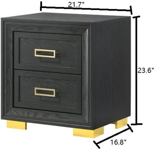 Crown Mark Pepe Dark Gray Nightstand-2