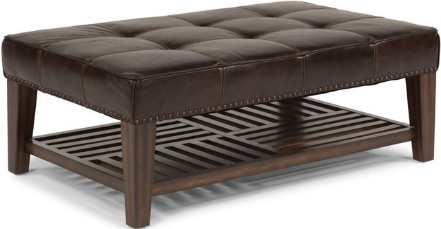 Flexsteel® Port Royal Brown Cocktail Ottoman-0