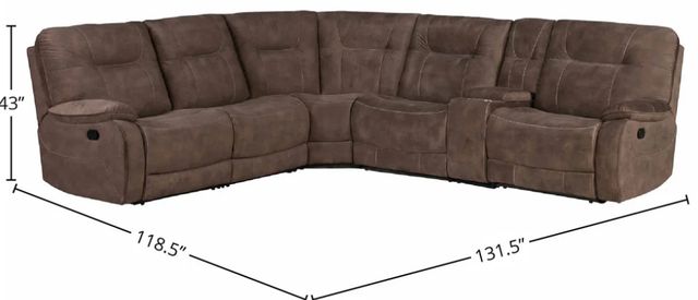 Parker House® Copper 6-Piece Shadow Brown Manual Reclining L-Shape Sectional-3