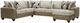 Albany Industries 3-Piece Clash Buff/Puccini Khaki Chaise Sectional-0