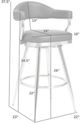 Armen Living Justin Black/Matte Black Counter Stool-2