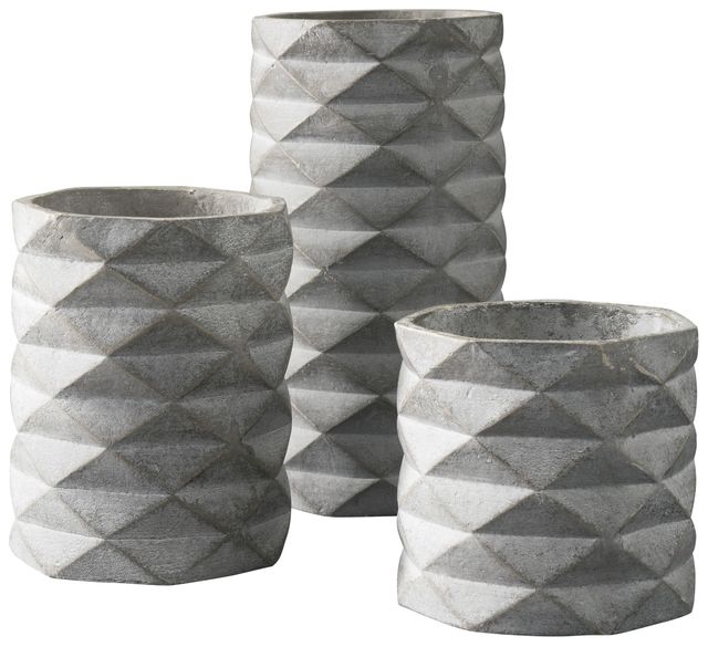 Signature Design by Ashley® Charlot 3 Piece Gray Vase Set-0