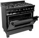 ZLINE 36" Black Stainless Steel Freestanding Dual Fuel Range-2
