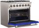 FORNO® Capriasca 36" Stainless Steel Pro Style Gas Range with Blue Door-3