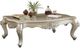 ACME Furniture Bently Gray Marble Top Coffee Table with Champagne Base-0