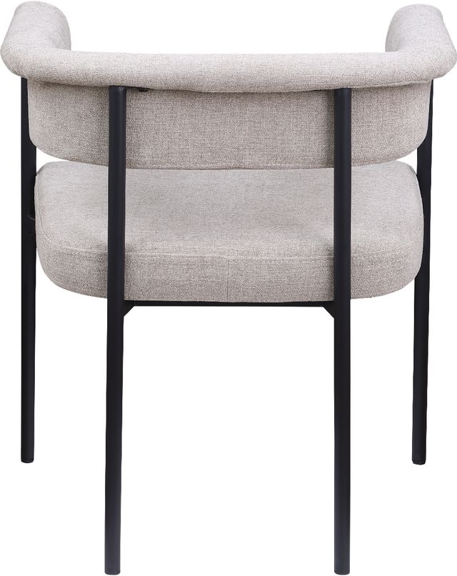 Meridian Furniture Malin Taupe Linen Textured Upholstered Dining Arm Chair-3