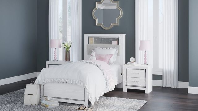 Signature Design by Ashley® Altyra White Twin Upholstered Panel Headboard-2