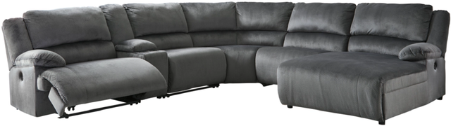 Signature Design by Ashley® Clonmel 6-Piece Charcoal Power Reclining Right-Arm Facing Sectional and Chaise with Console-0