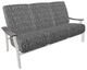 Telescope Casual St. Catherine Agra Classic/Warm Gray Aluminum/Fabric Outdoor MGP Cushion Three-Seat Sofa with Boardwalk Rustic Arms-0