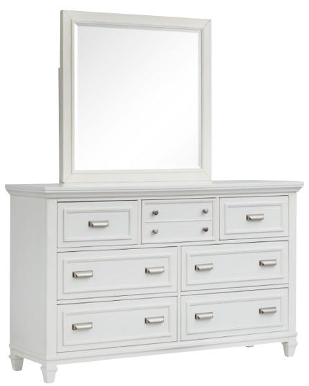 Magnussen Home® Charleston Harbor Gray Dresser with White Dove Mirror-0